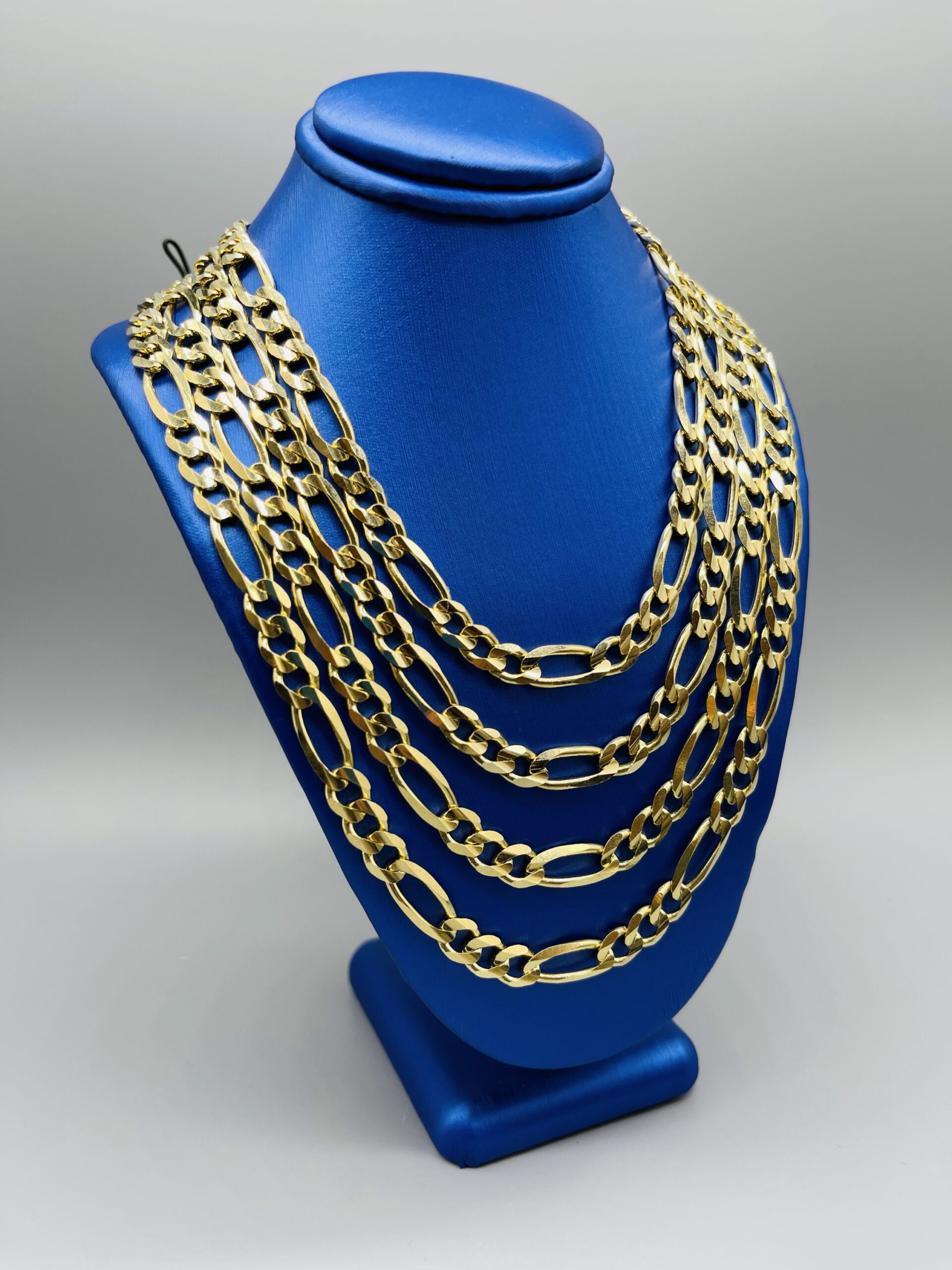 14KT Gold 7MM Solid Figaro Necklace VJ Diamond Sanford Orlando