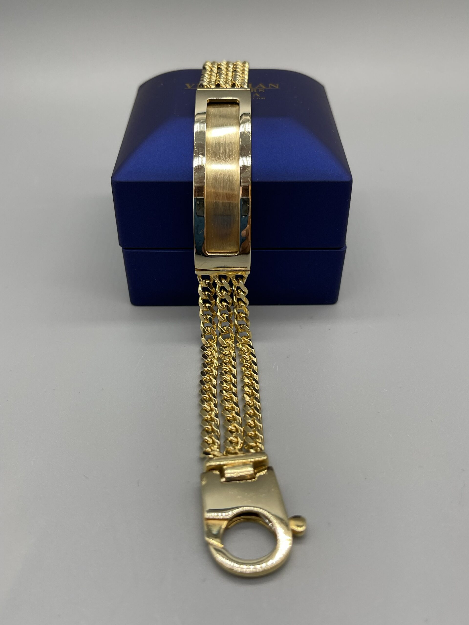 10KT Gold Mens ID Bracelet VJ Diamond Sanford Orlando