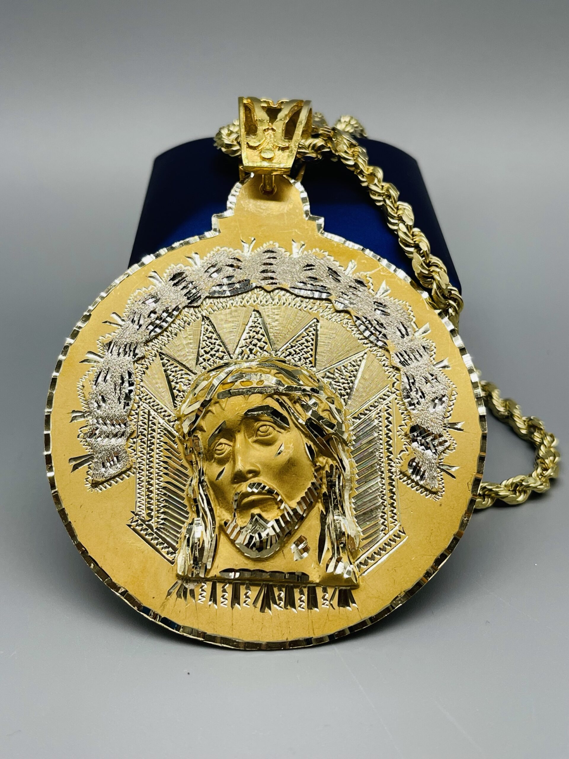 10KT Gold XL Jesus Pendant ComboSet VJ Diamond Sanford Orlando