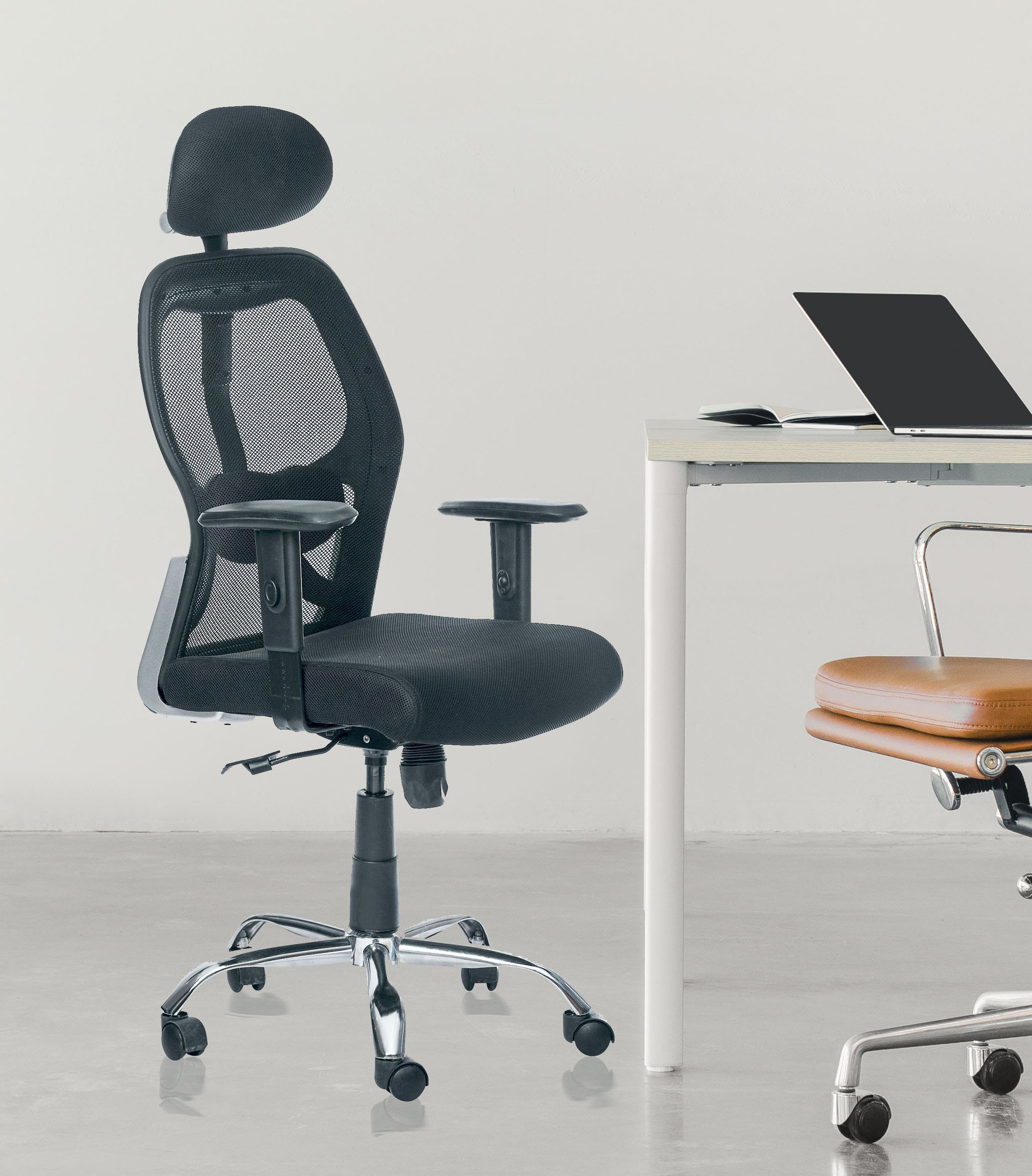 VJ1908HB Mesh Adjustable Arm Office Chair Black VJ Interior