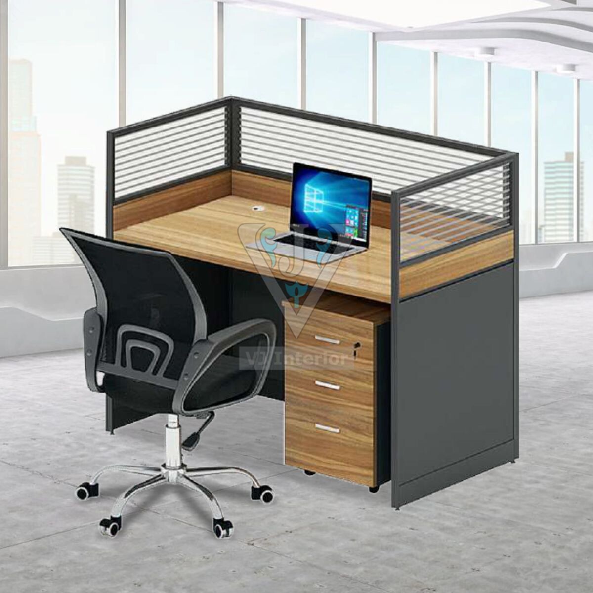 VJ2278 Single Seater Workstation With Pedestal VJ Interior