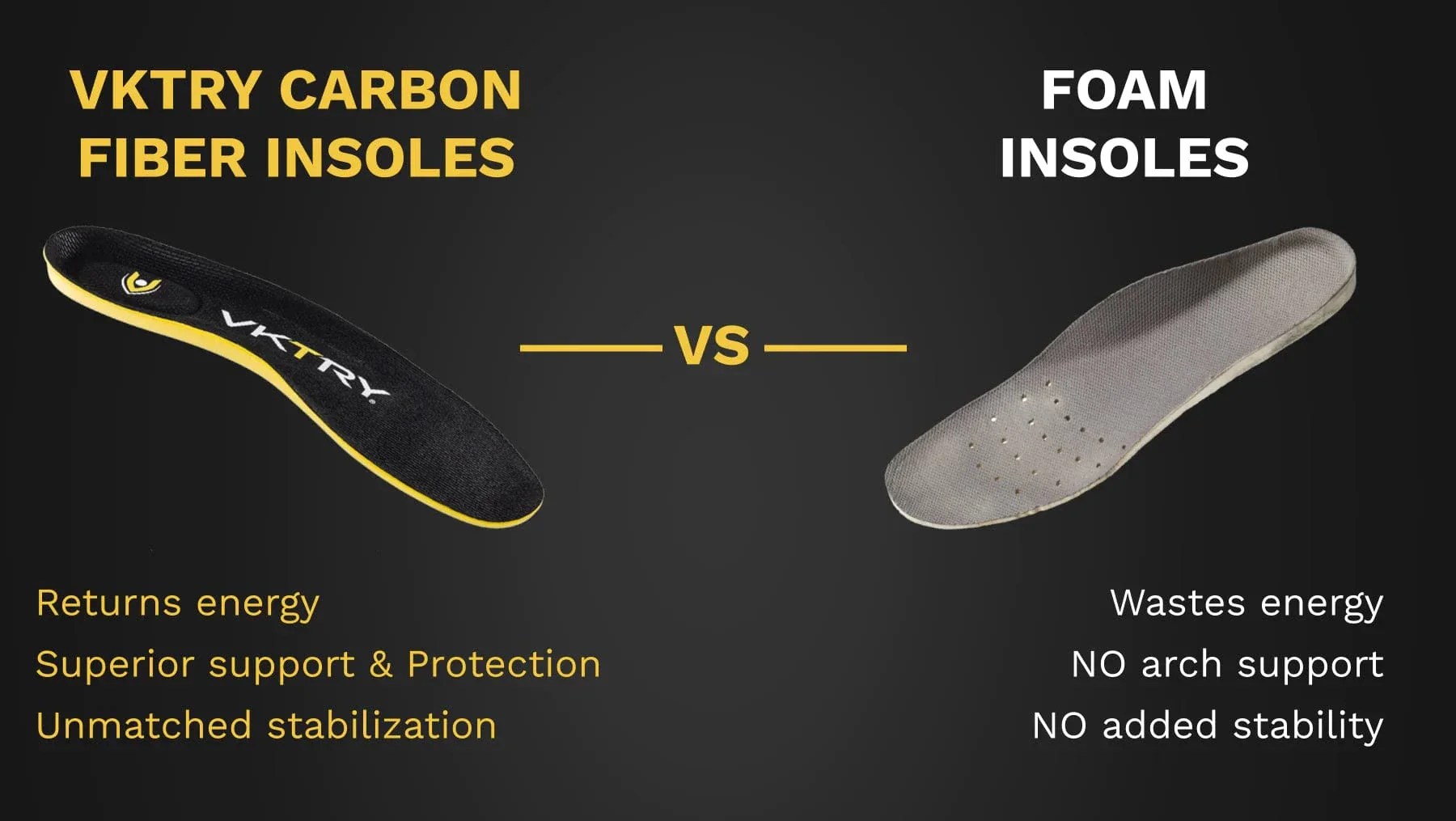 VKTRY Carbon Fiber vs Foam Insoles VKTRY Gear