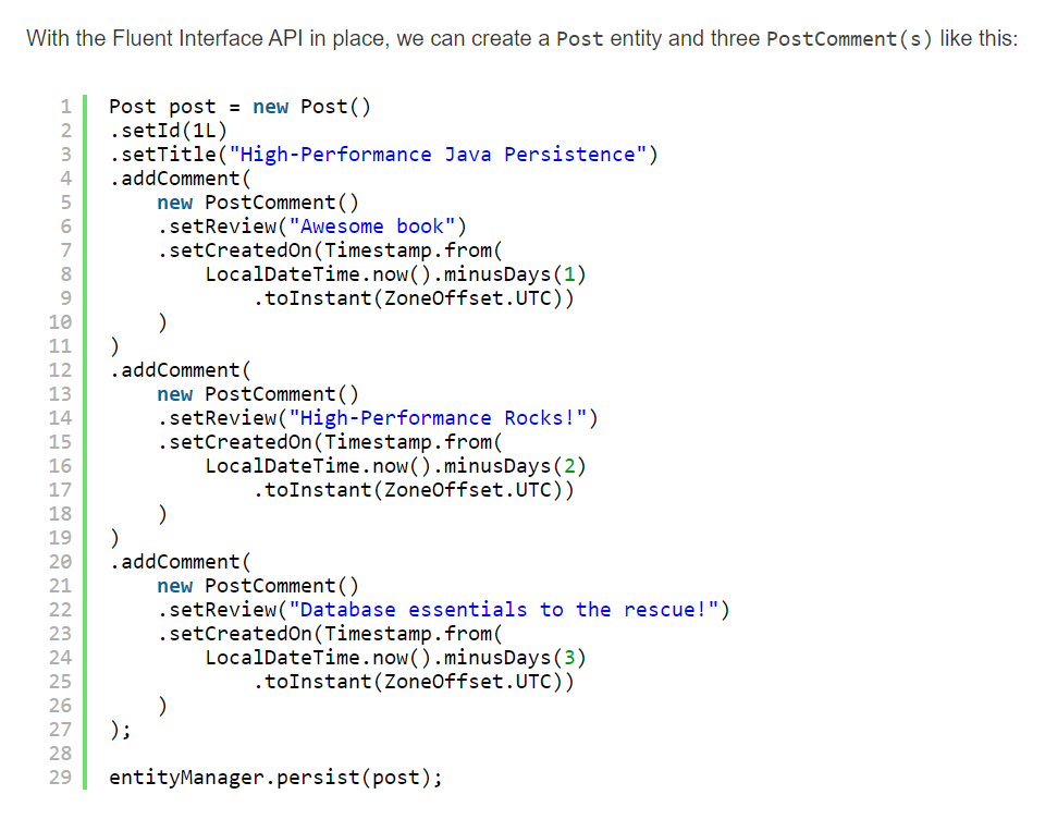 Fluent API entity building with JPA and Hibernate Vlad Mihalcea