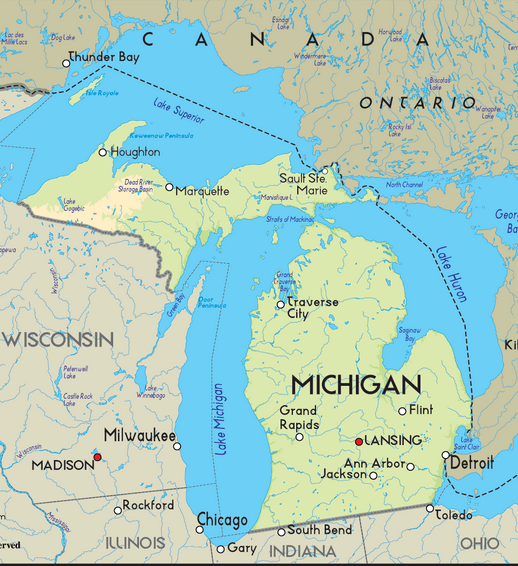 Michigan Statehood / Toetreding als Staat (1837) Vlagblog