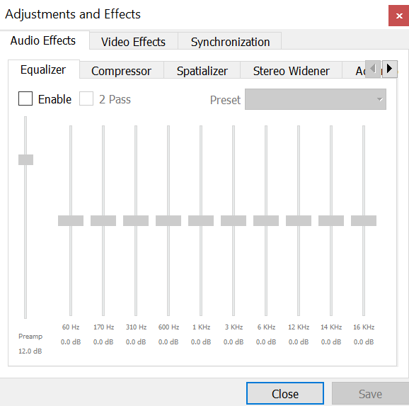 Adjustment & Effects — VLC User Documentation 1.0.0 documentation