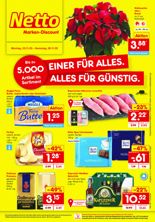 Netto Prospekt Angebote ab 23.11.2020 bis 28.11.2020 Seite 1