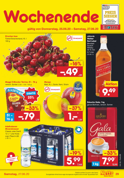 Netto Prospekt Angebote ab 22.06.2020 bis 27.06.2020 Seite 29
