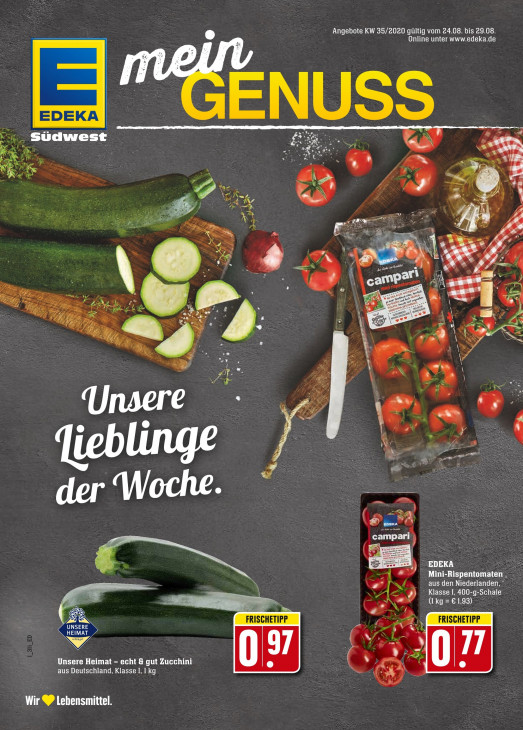 Edeka Prospekt Angebote ab 24.08.2020 bis 29.08.2020 Seite 1
