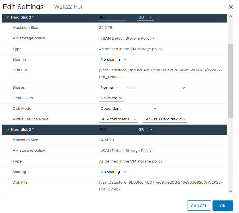 Виртуализация Внимание не используйте режим "Multiwriter" для