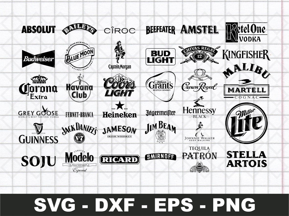 Alcohol Brands Vector SVG Vectorency
