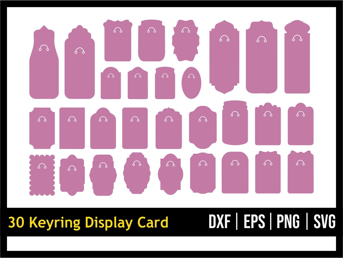 30 Keyring Display Card SVG Vectorency