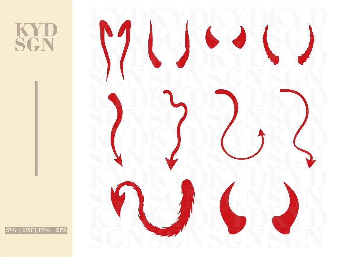 Devil Horns SVG Devil Tails PNG Vector Vectorency