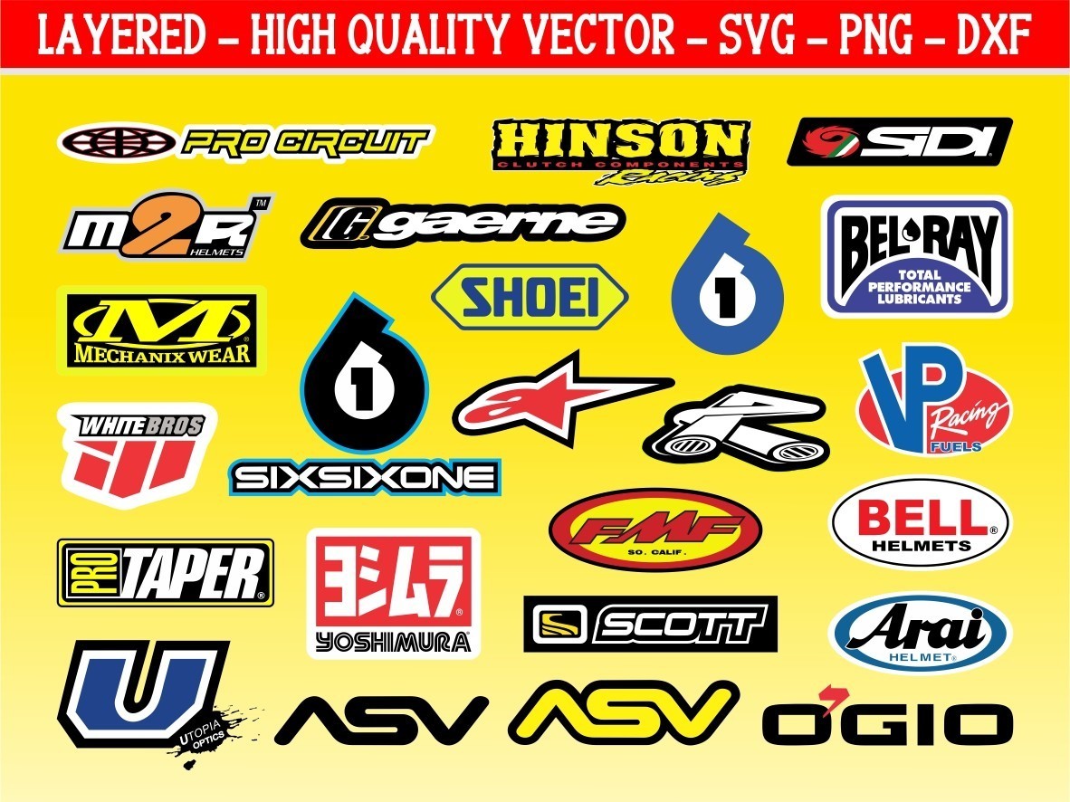 Motocross Sponsor Logo SVG Graphics Set Vectorency