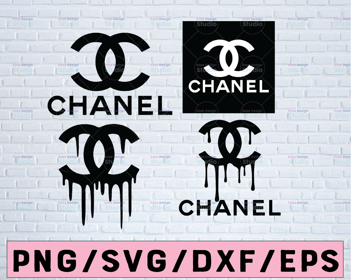Chanel Glitter Dripping Logo Svg, Brand Logo Svg, Chanel Svg