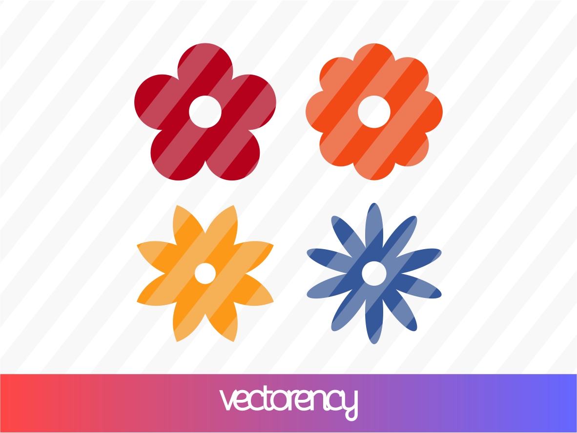 Simple Flower SVG Cricut Cut File Vectorency
