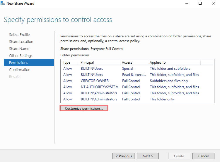 Setup Shared Folders with NTFS Permission in Windows Server 2022 VMAnalyst