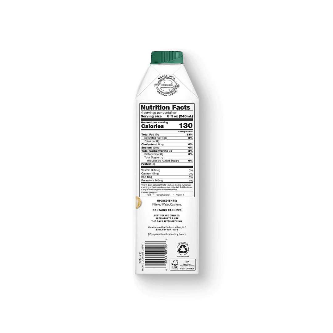 Elmhurst Unsweetened Cashew Milk, 32 fl oz VMarket