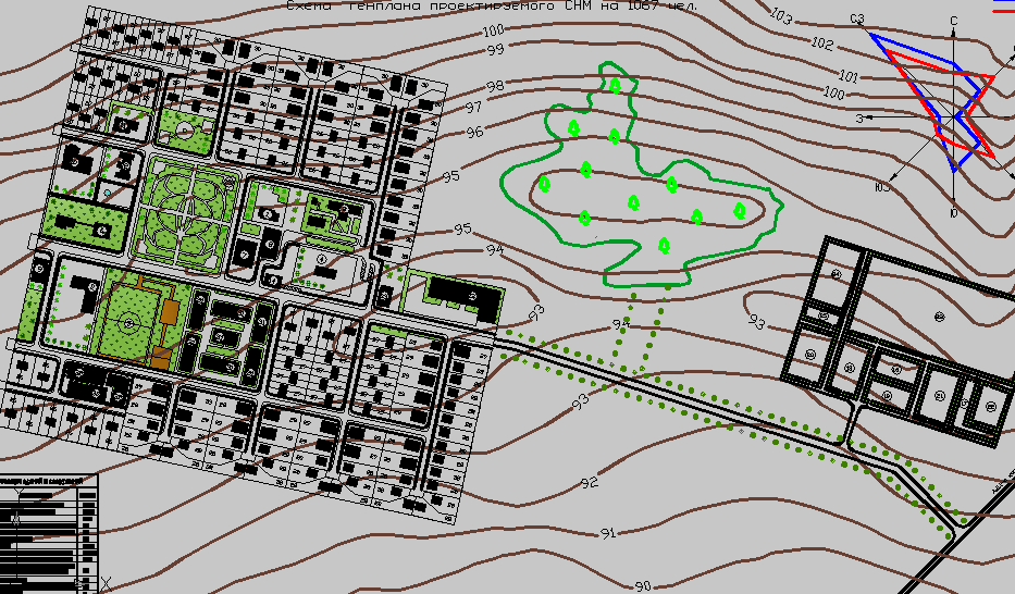 Планировка сельского населенного места Чертежи, 3D Модели, Проекты, Схемы