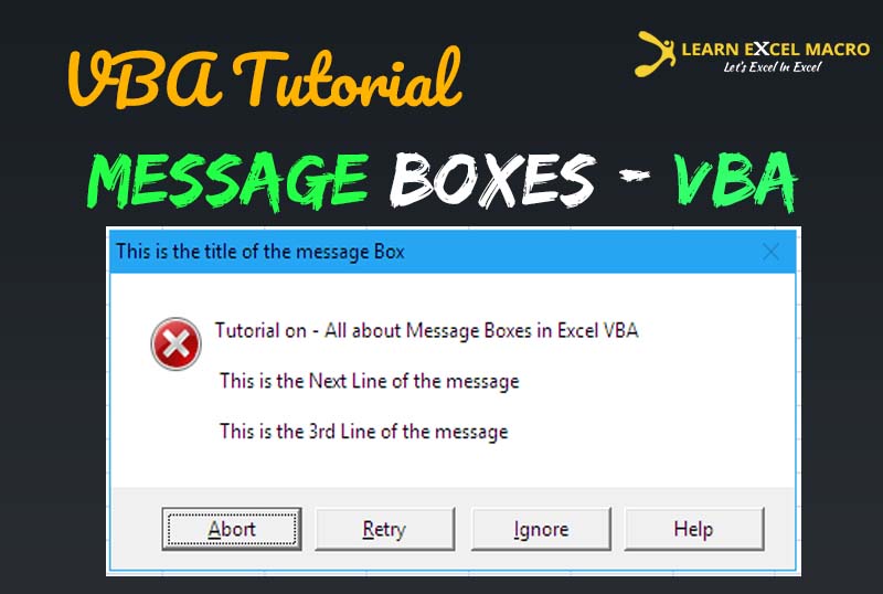 Excel VBA Tutorial All you need to know about Message Box in Excel VBA