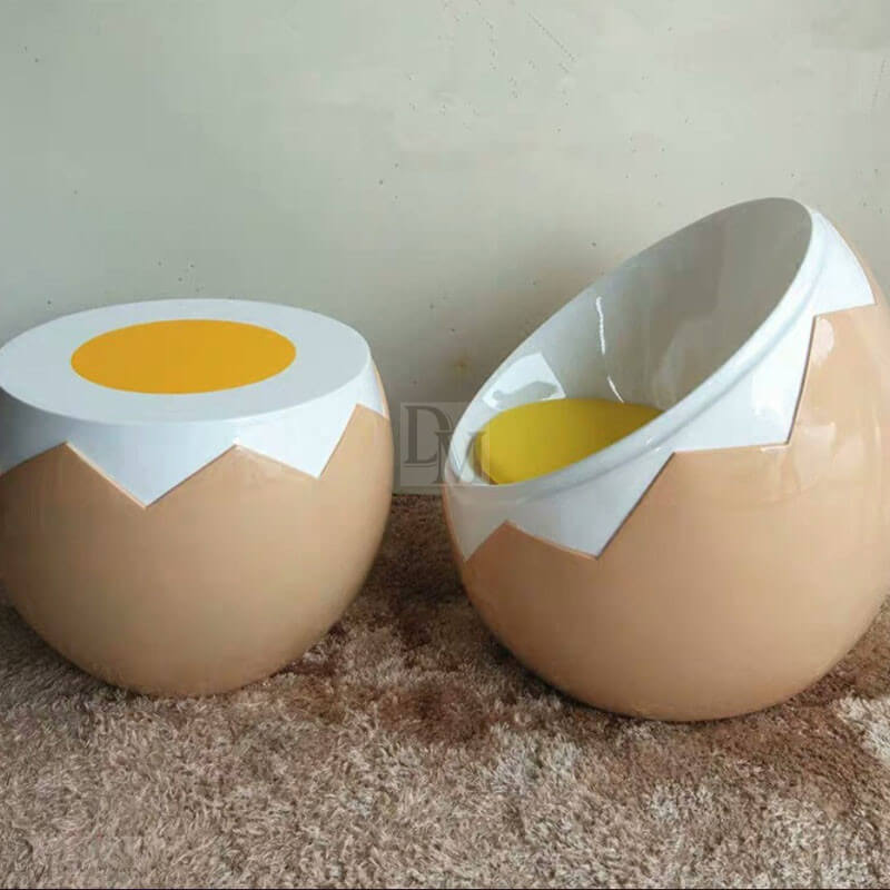 Popular Fiberglass Egg Chair Decor for Outdoor Visual Merchandising