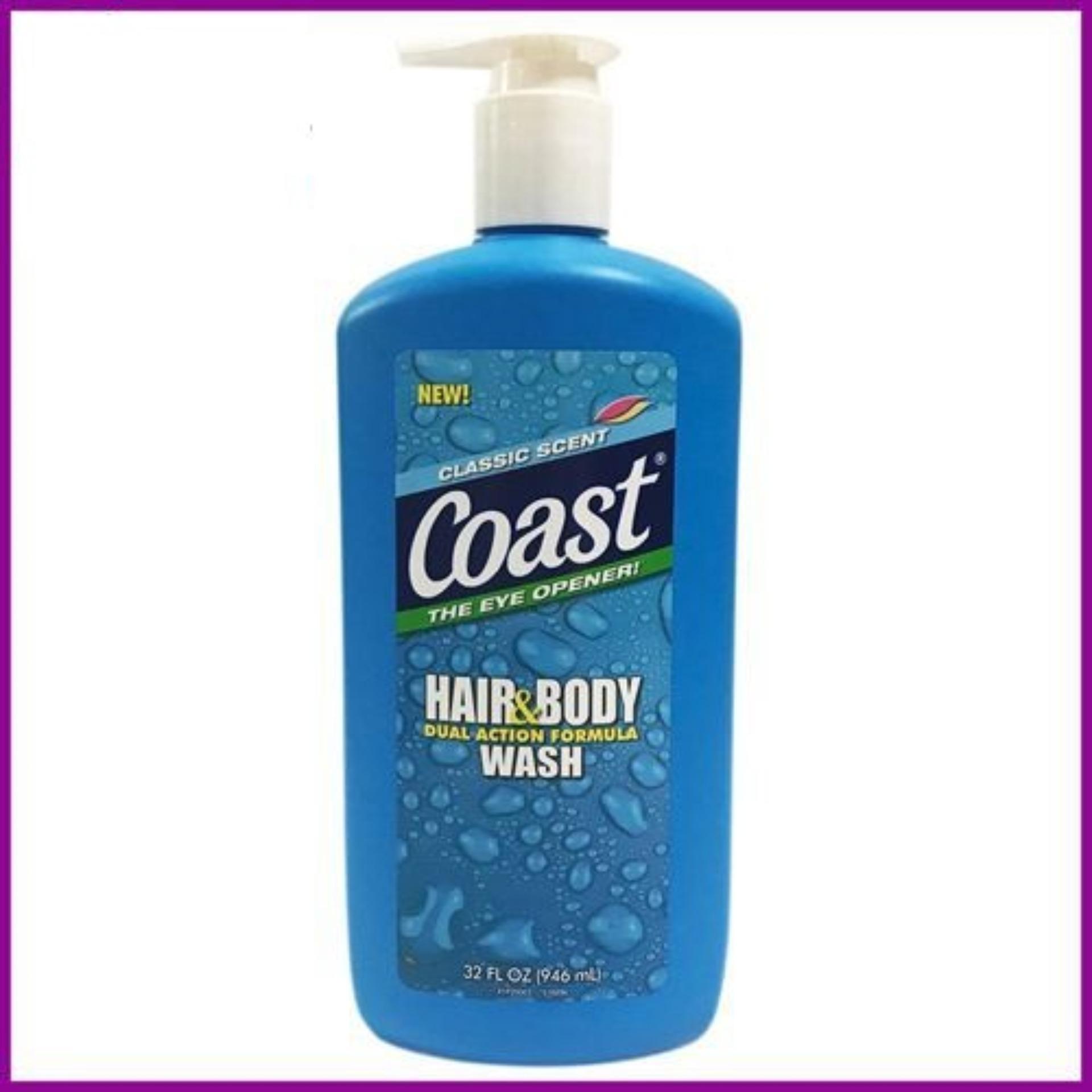 SỮA TẮM GỘI 2in1 CHO NAM COAST HAIR AND BODY WASH (946ML) mẫu mới