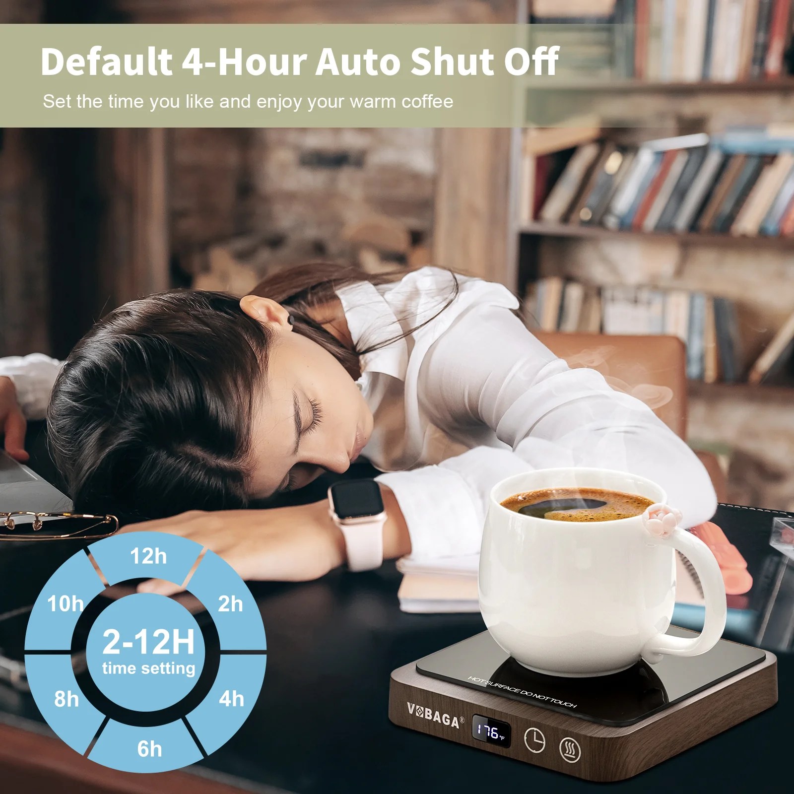 VOBAGA Coffee Mug Warmer & Electric Beverage Warmer with 5 Temperature