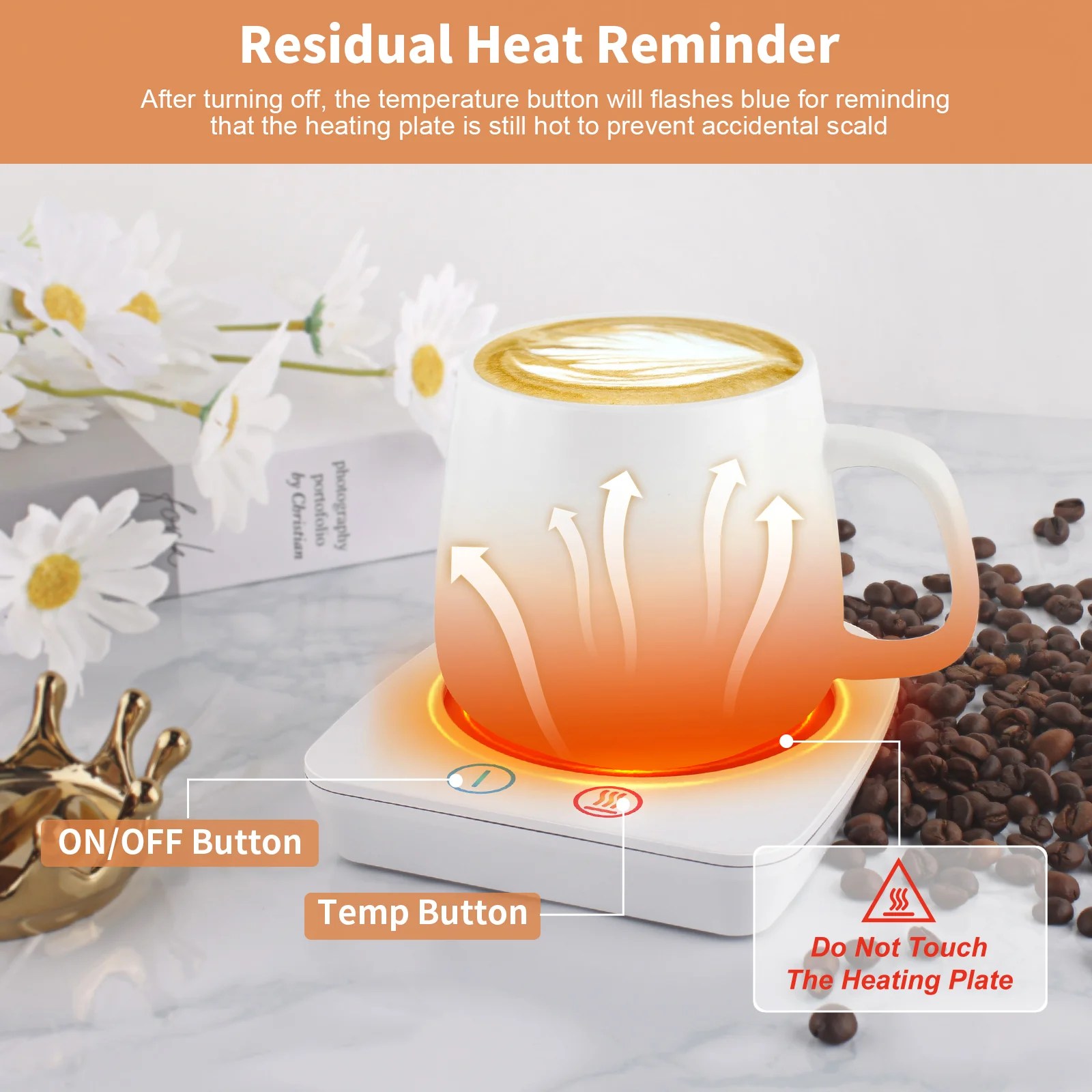 Vobaga Coffee Cup Warmer for Coffee Milk Tea, Candle Wax Cup Warmer He