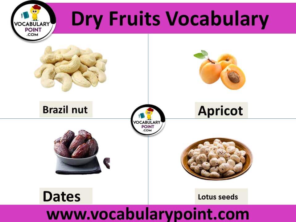 All dry fruits name with picture Download PDF Vocabulary Point