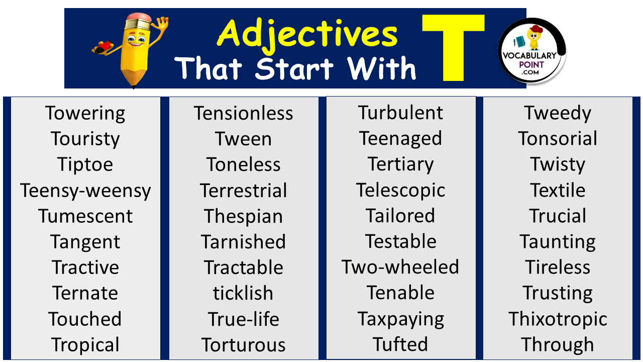 Adjectives That Start With T in English - Vocabulary Point