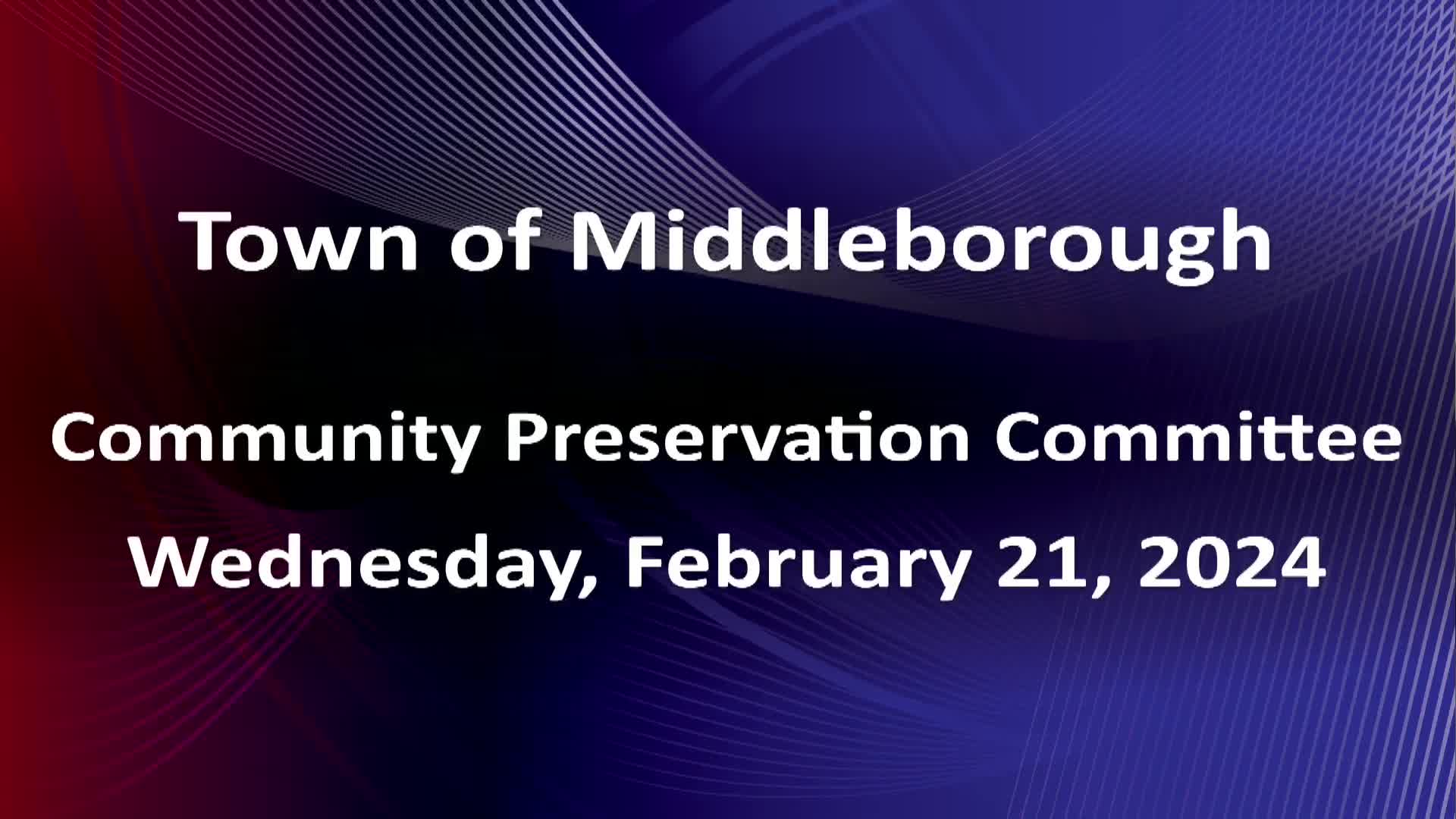 Community Preservation Committee 22124