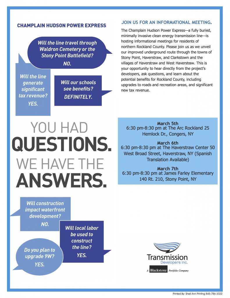 Hudson Power Express Informational Meeting The Village of Haverstraw