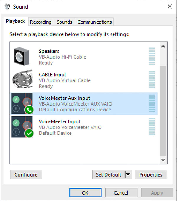 Setup VoiceMeeter Banana with Zoom and other conference tools
