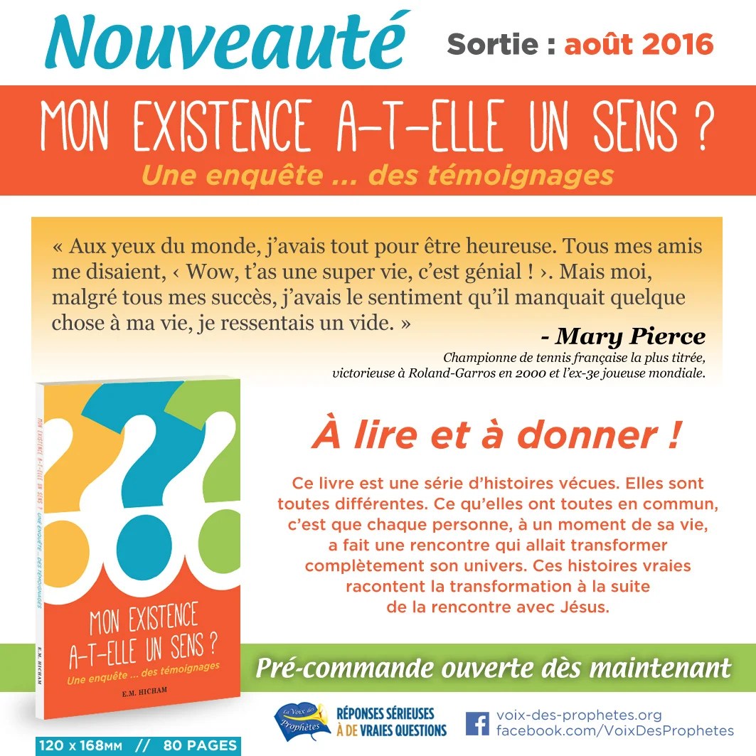 Mon existence atelle un sens? La Voix des Prophètes