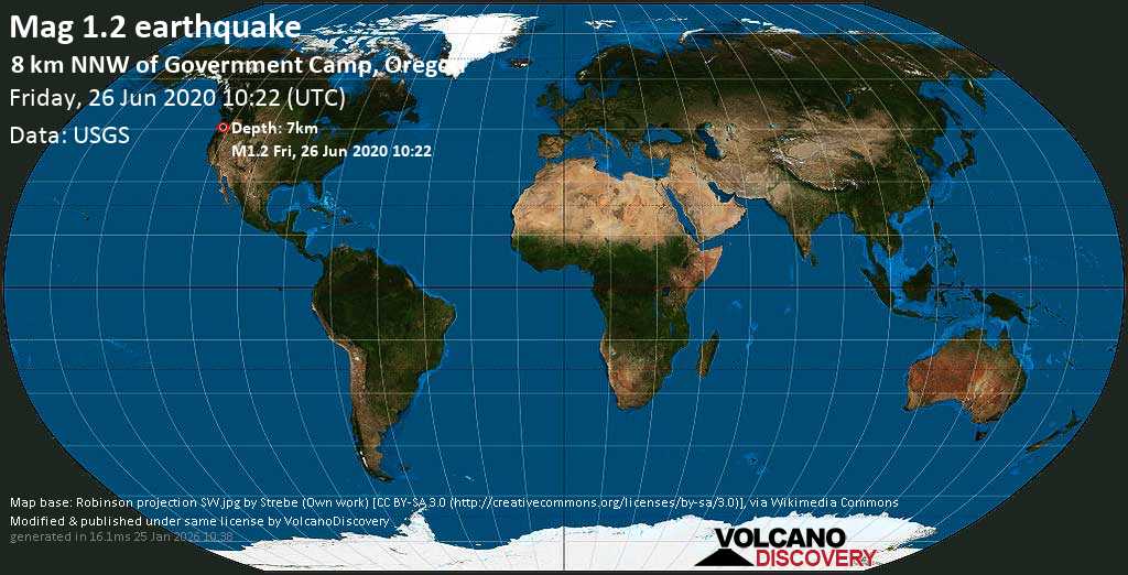 Quake info Minor mag. 1.3 earthquake 8 Km NNW of
