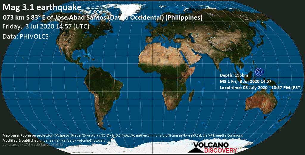 Jose Abad Santos Map Jose Abad Santos Davao Occidental Earthquake info M2.5 earthquake