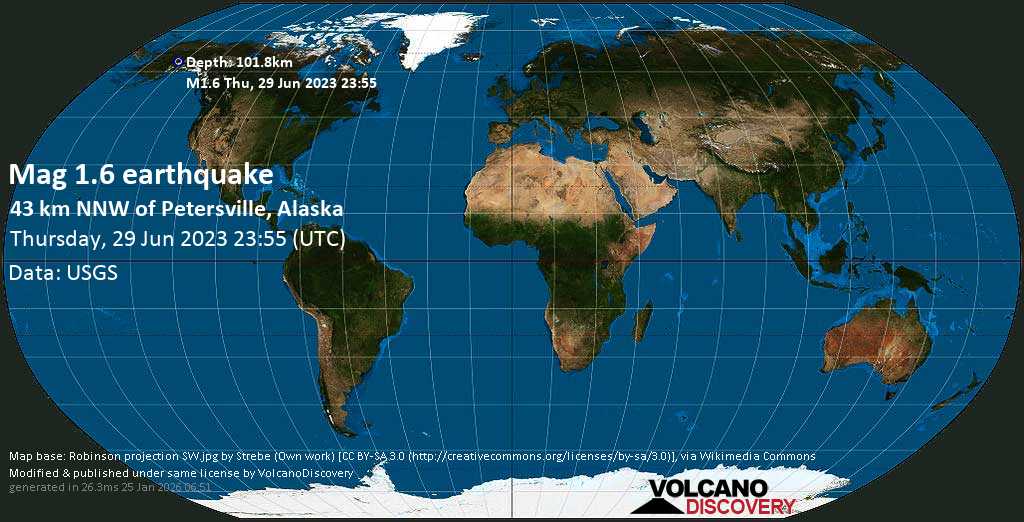 Quake Info Minor Mag. 1.4 Earthquake 44 Km NNW of Petersville
