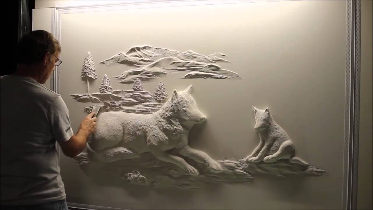 Learn how to create drywall relief sculptures on walls