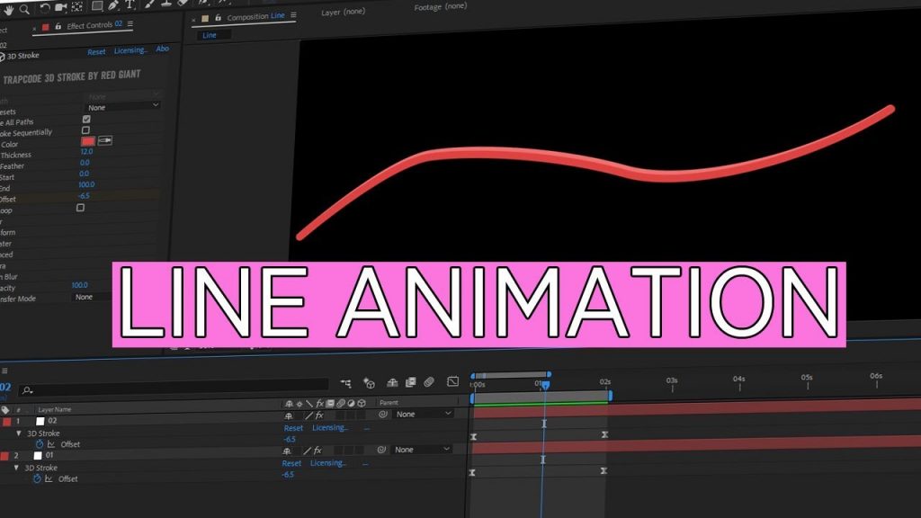 After Effects Tutorial Line Animation with 3D STROKE CG Animation