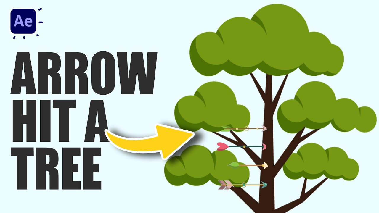 Arrow Hit A Tree Animation in After Effects Tutorials CG Animation