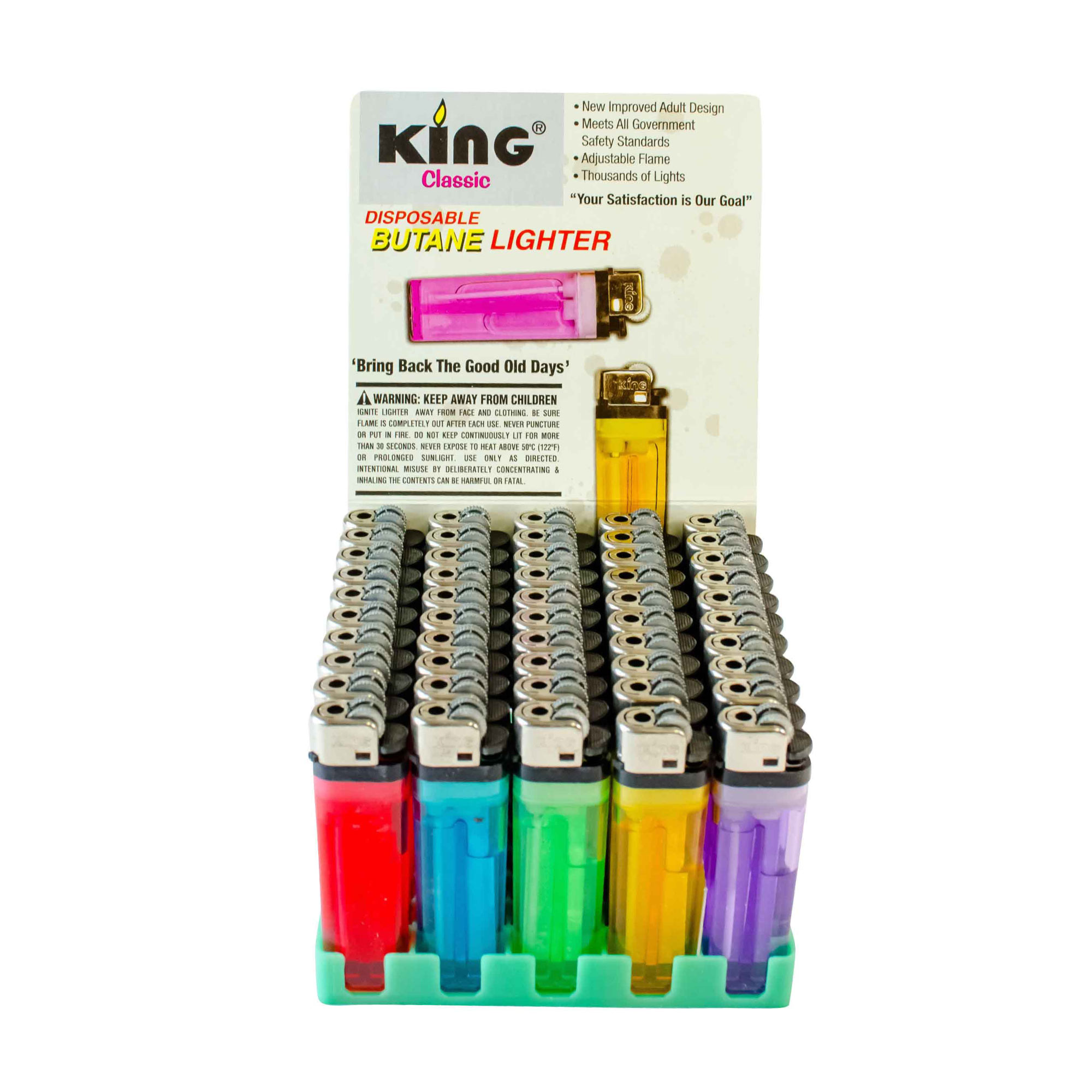 BIC Lighters Classic Full Size Disposable Lighters With Tray Assorted