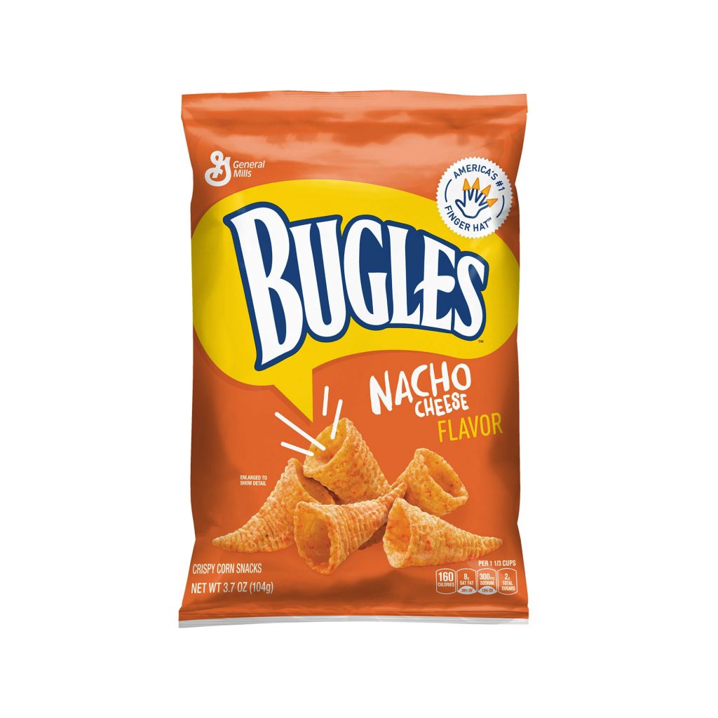 Bugles Nacho Cheese, Crispy Corn Snacks, 3oz, 6ct Volt Candy