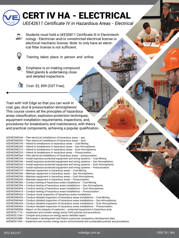 Certificate IV in Hazardous Areas Electrical Volt Edge