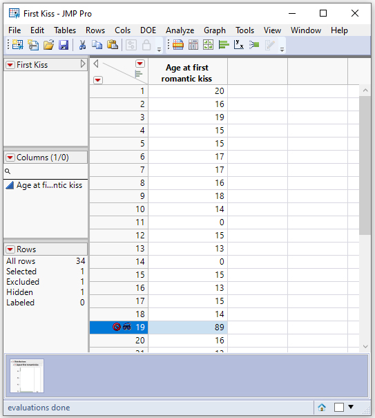 Excluding Data From an Analysis in JMP