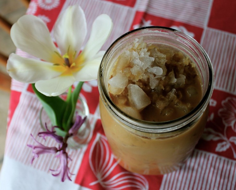 Iced Bulletproof Coffee Bliss in a Mason Jar