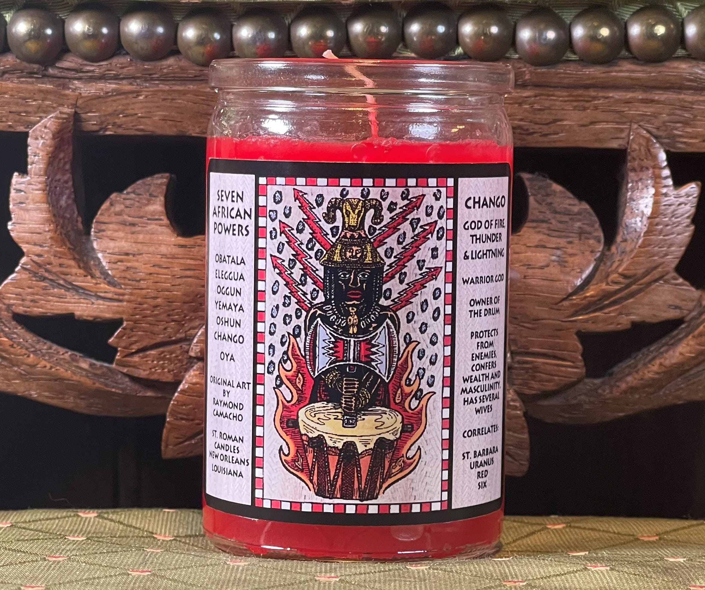 Chango Seven African Powers Voodoo Candle New Orleans Voodoo Museum