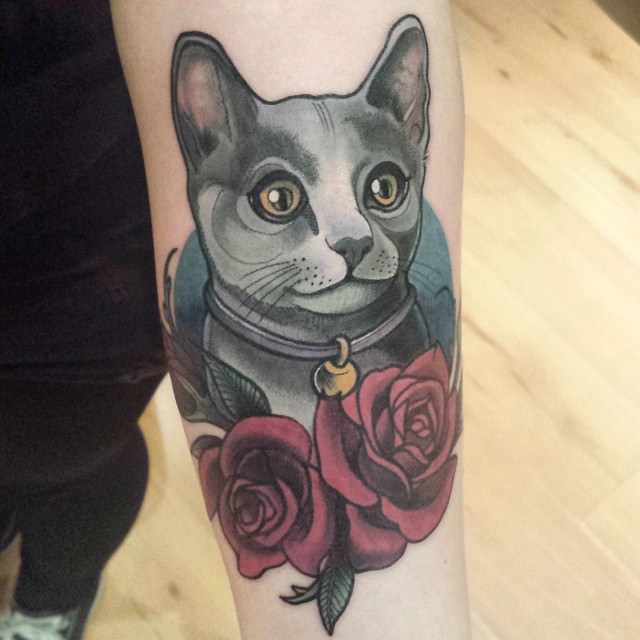 22 Cat Tattoos for Crazy Cat People 17 is a Beauty!