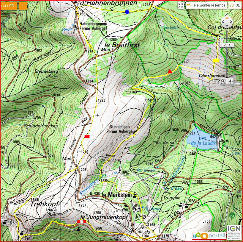 Pain Points De "Carte Ign Markstein" Oderen Le Markstein Col d’Hahnenbrunnen V.O.Randos