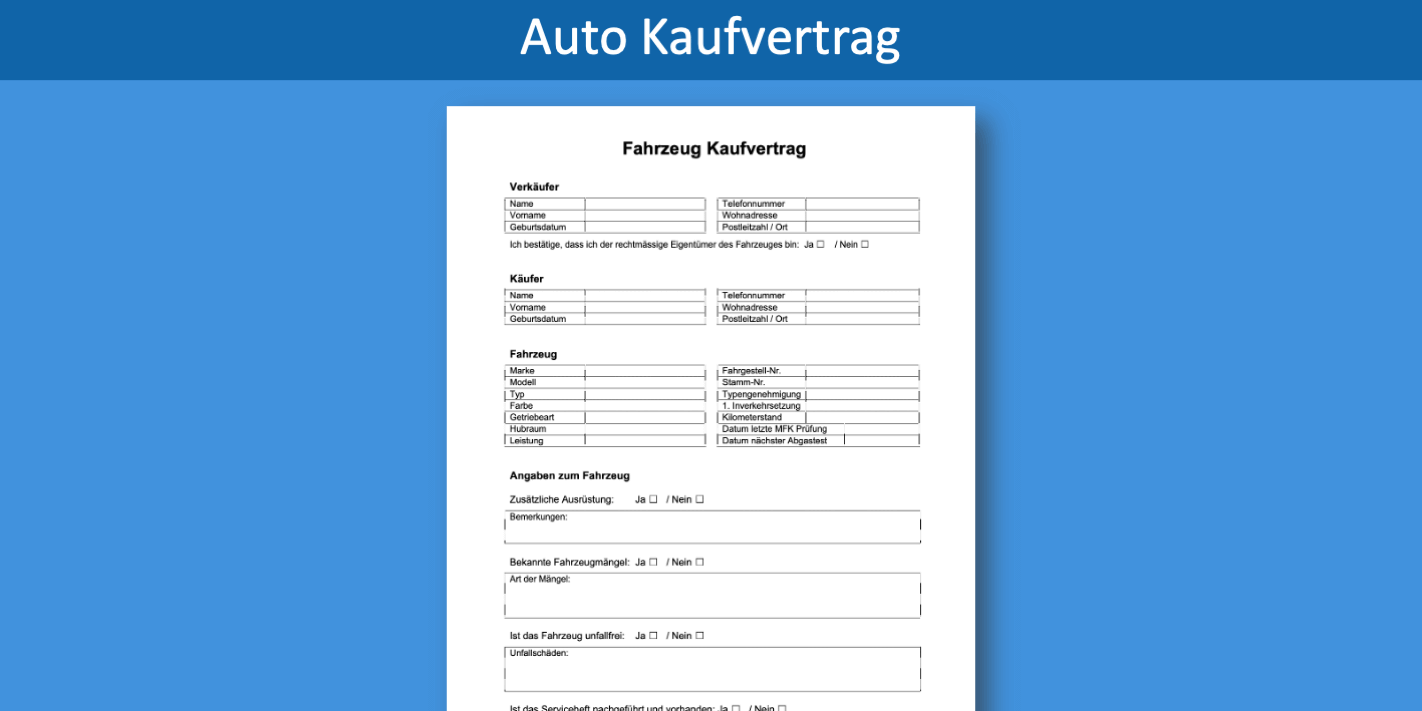Kaufvertrag Auto Vorlage
