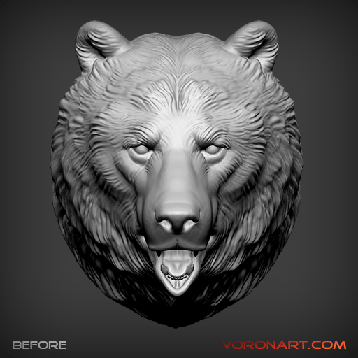 Bear Head sculpture / 3D модель головы Медведя