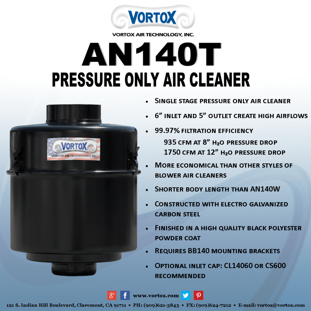 Vortox Truck Blower Air Cleaners AN140T Vortox Air Technology, Inc.